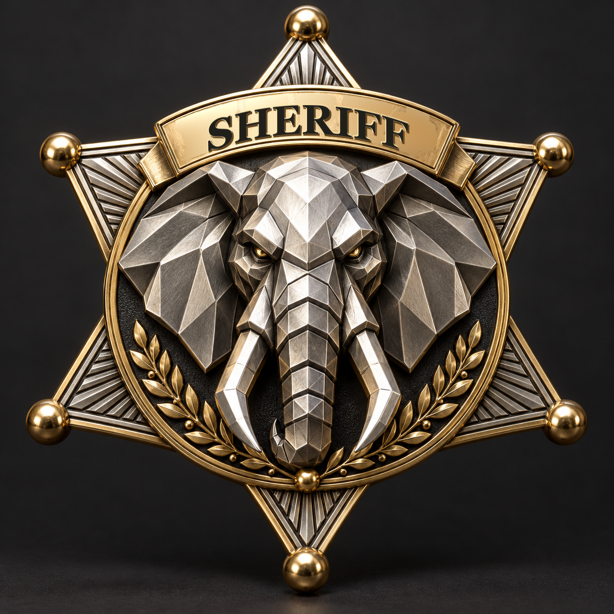 SHERIFF brand emblem: an elephant on a gold star